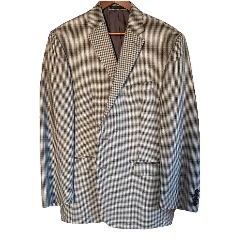 Lauren Ralph Lauren Men's 42R Silk/Wool Houndstooth Blazer Sport Coat Brown - Picture 2 of 16